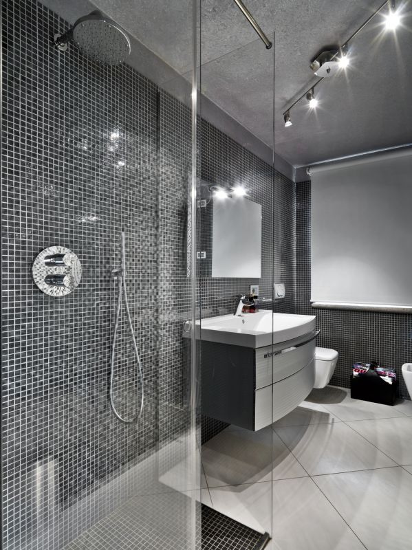 Luxury walk-in shower with rainfall head